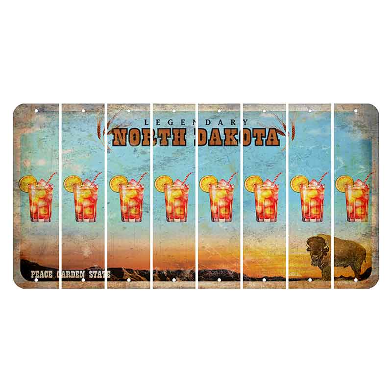 North Dakota Legendary Cut License Plate Strips (Set of 8) Cocktail