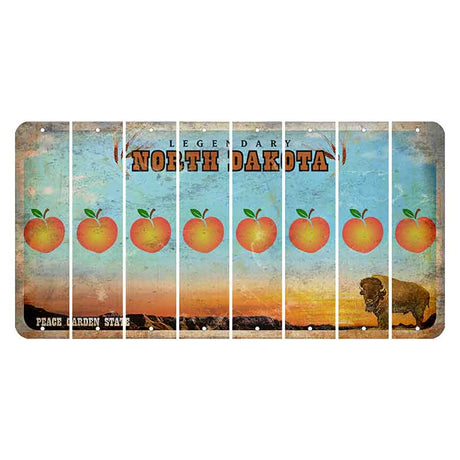 North Dakota Legendary Cut License Plate Strips (Set of 8) Peach