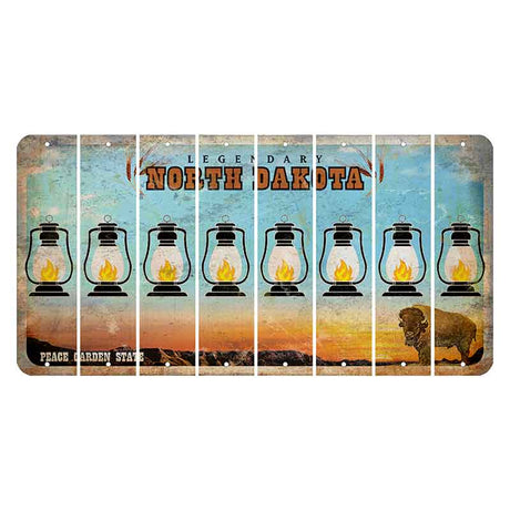 North Dakota Legendary Cut License Plate Strips (Set of 8) Lantern