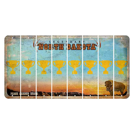 North Dakota Legendary Cut License Plate Strips (Set of 8) Trophy