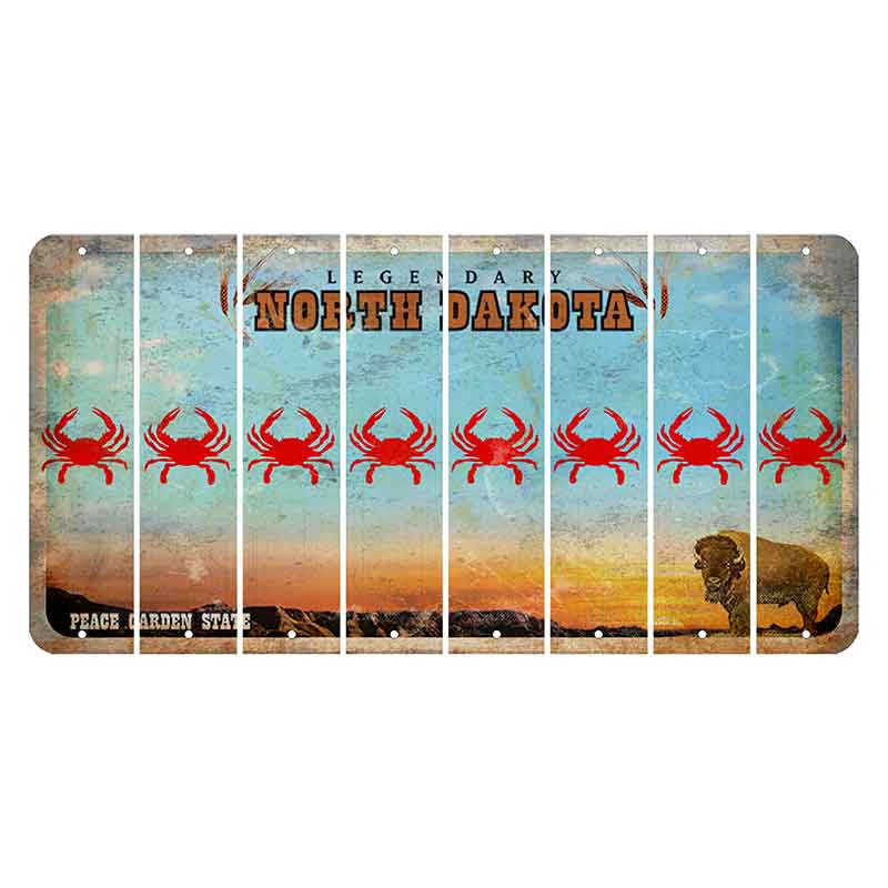 North Dakota Legendary Cut License Plate Strips (Set of 8) Crab