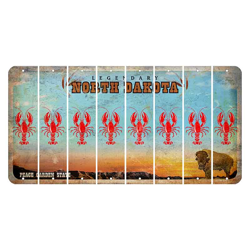 North Dakota Legendary Cut License Plate Strips (Set of 8) Lobster