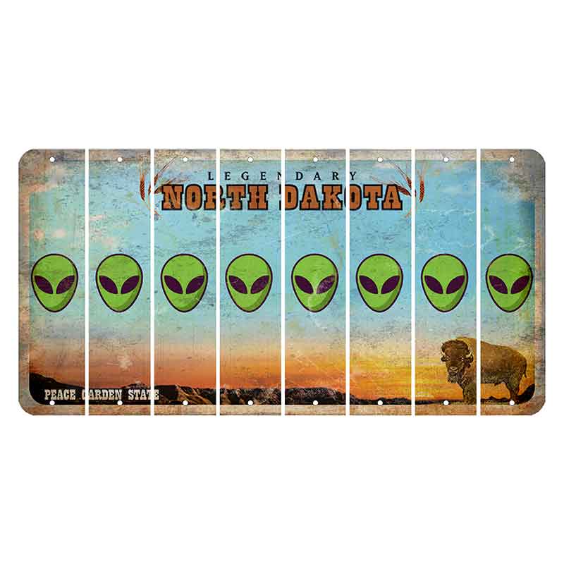 North Dakota Legendary Cut License Plate Strips (Set of 8) Alien