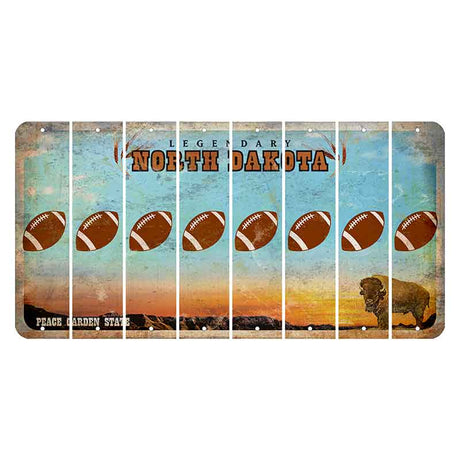 North Dakota Legendary Cut License Plate Strips (Set of 8) Football