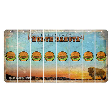 North Dakota Legendary Cut License Plate Strips (Set of 8) Hamburger