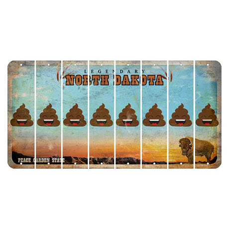 North Dakota Legendary Cut License Plate Strips (Set of 8) Emoji - Poop