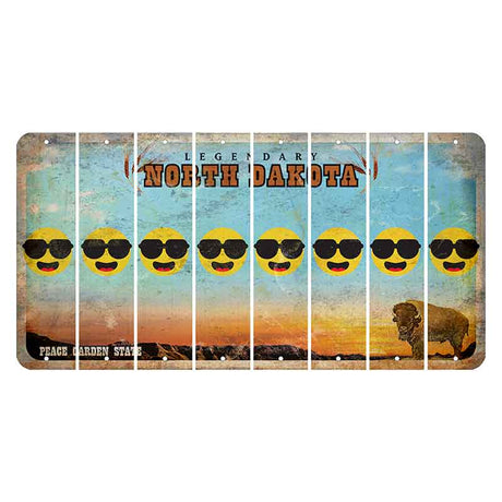 North Dakota Legendary Cut License Plate Strips (Set of 8) Emoji - Shades