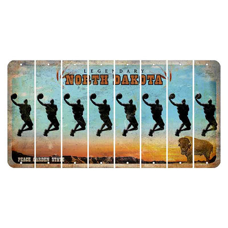 North Dakota Legendary Cut License Plate Strips (Set of 8) Basketball Player