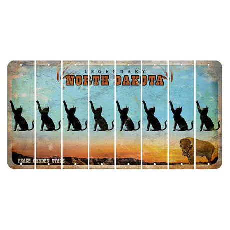 North Dakota Legendary Cut License Plate Strips (Set of 8) Cat