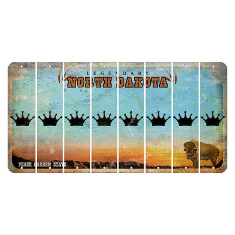 North Dakota Legendary Cut License Plate Strips (Set of 8) Crown