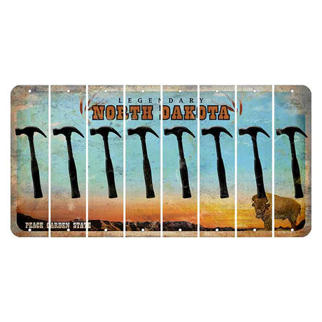 North Dakota Legendary Cut License Plate Strips (Set of 8) Hammer