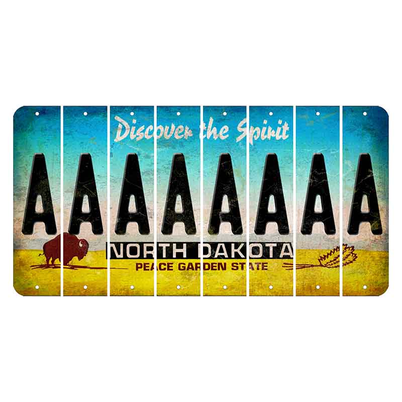 North Dakota Discover the Spirit Cut License Plate Strips (Set of 8) A