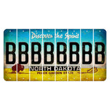 North Dakota Discover the Spirit Cut License Plate Strips (Set of 8) B