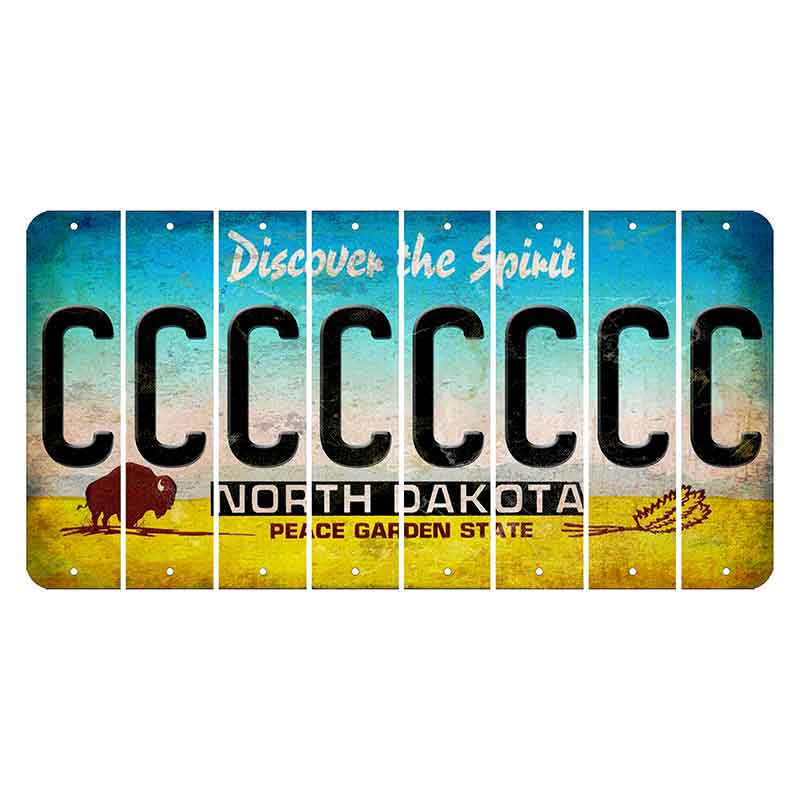 North Dakota Discover the Spirit Cut License Plate Strips (Set of 8) C