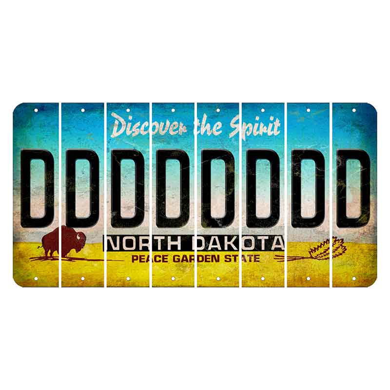 North Dakota Discover the Spirit Cut License Plate Strips (Set of 8) D