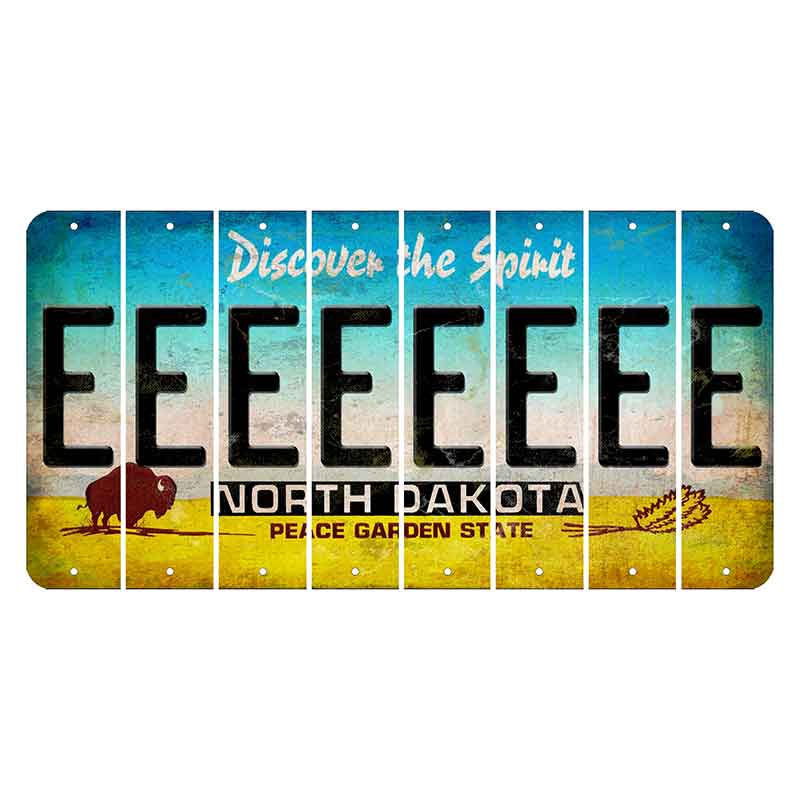 North Dakota Discover the Spirit Cut License Plate Strips (Set of 8) E