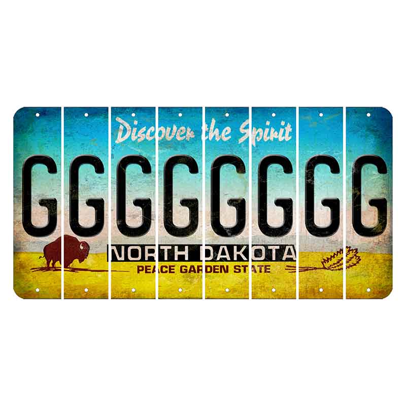 North Dakota Discover the Spirit Cut License Plate Strips (Set of 8) G