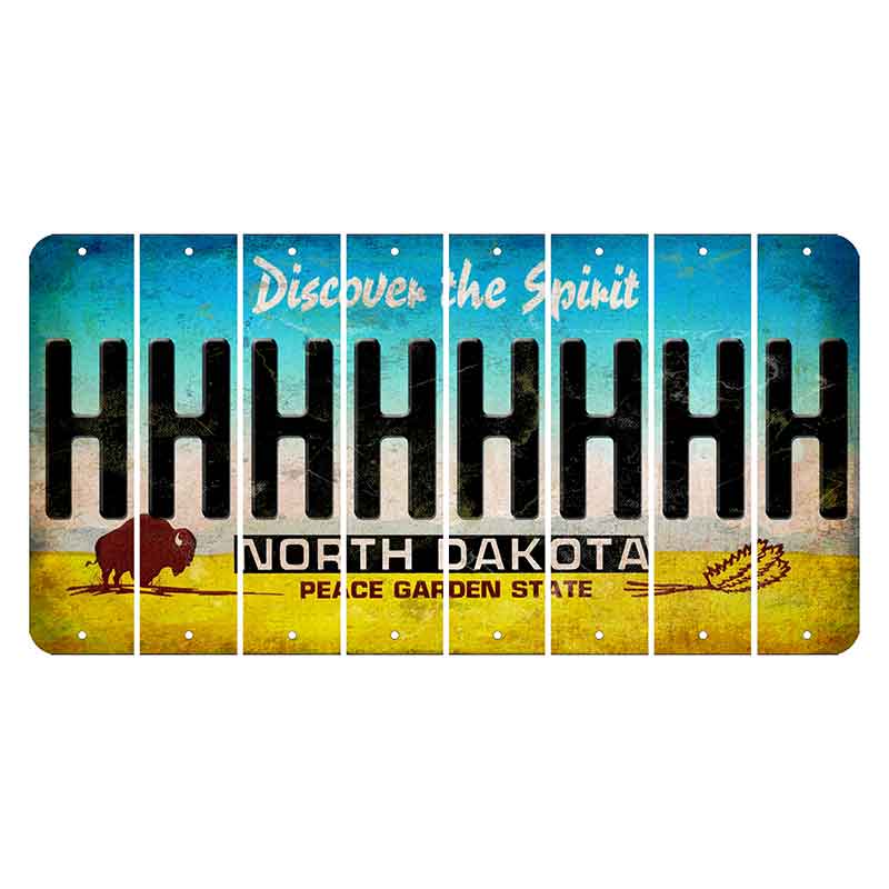 North Dakota Discover the Spirit Cut License Plate Strips (Set of 8) H