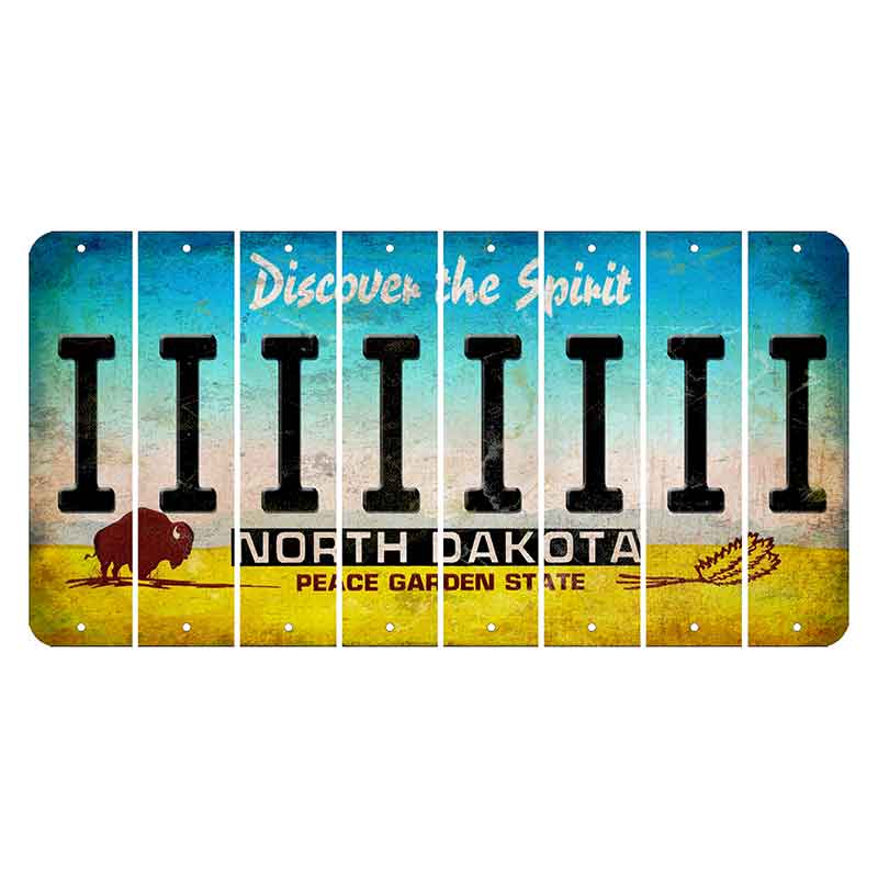 North Dakota Discover the Spirit Cut License Plate Strips (Set of 8) I