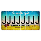 North Dakota Discover the Spirit Cut License Plate Strips (Set of 8) J