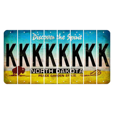 North Dakota Discover the Spirit Cut License Plate Strips (Set of 8) K