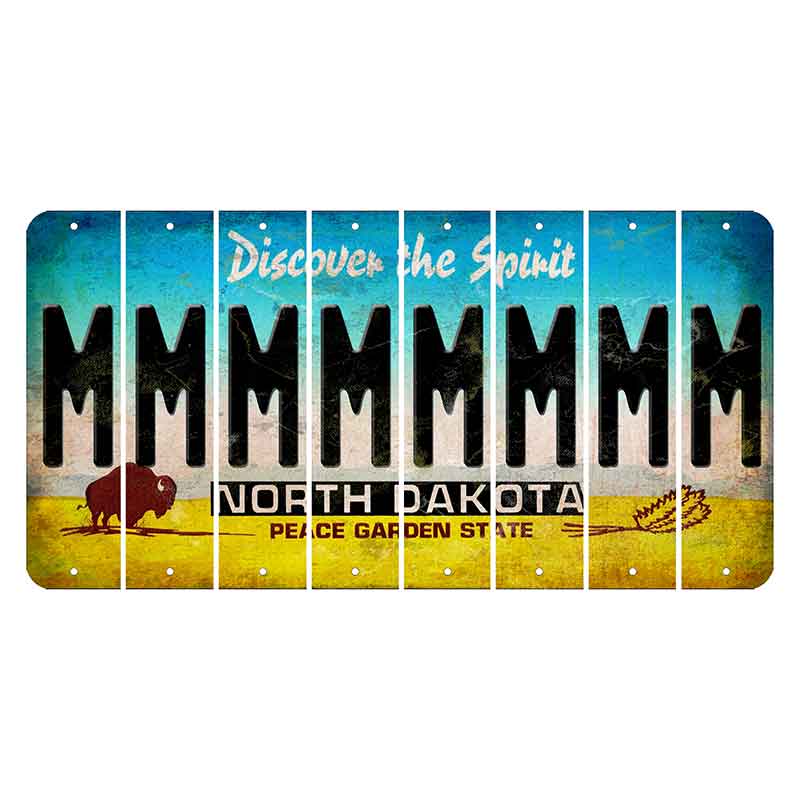 North Dakota Discover the Spirit Cut License Plate Strips (Set of 8) M