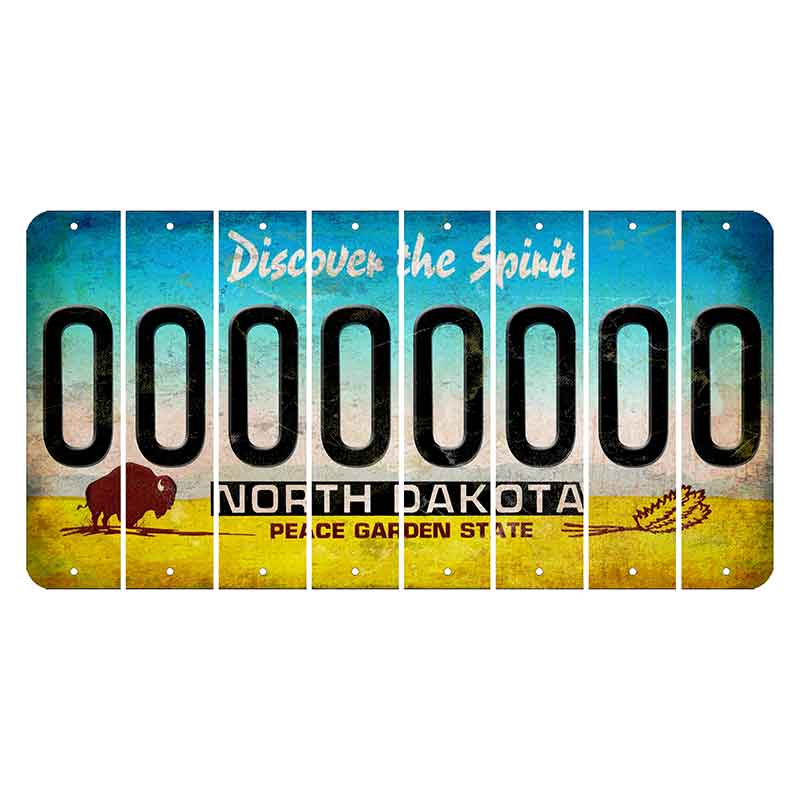 North Dakota Discover the Spirit Cut License Plate Strips (Set of 8) O