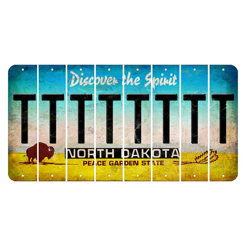 North Dakota Discover the Spirit Cut License Plate Strips (Set of 8) T