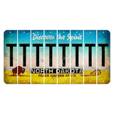 North Dakota Discover the Spirit Cut License Plate Strips (Set of 8) T