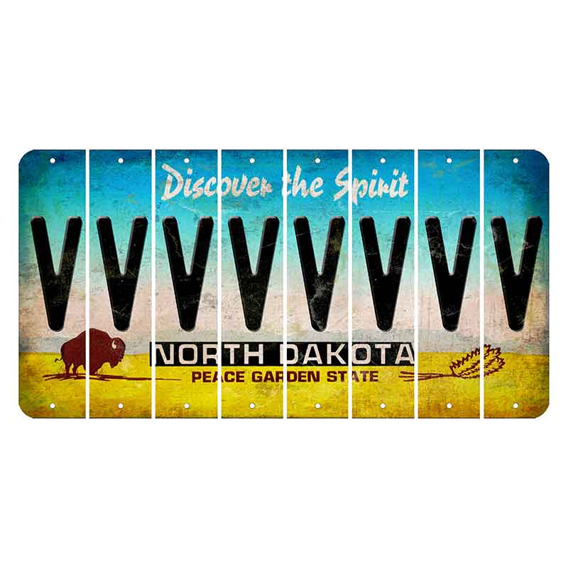 North Dakota Discover the Spirit Cut License Plate Strips (Set of 8) V