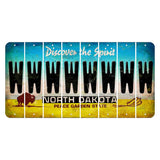 North Dakota Discover the Spirit Cut License Plate Strips (Set of 8) W