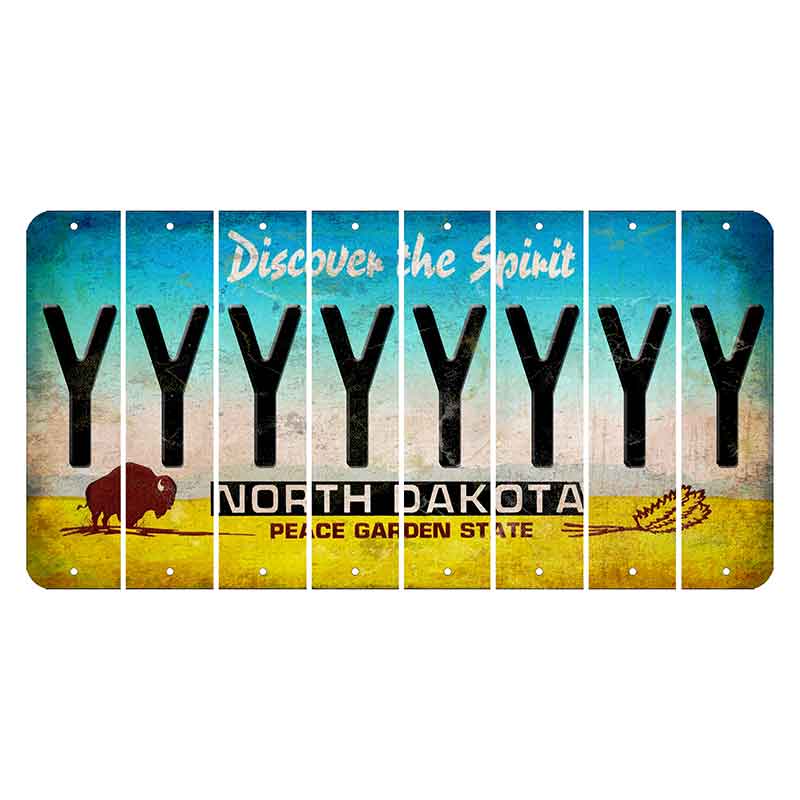 North Dakota Discover the Spirit Cut License Plate Strips (Set of 8) Y