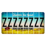 North Dakota Discover the Spirit Cut License Plate Strips (Set of 8) Z