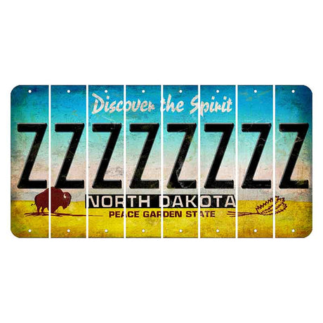 North Dakota Discover the Spirit Cut License Plate Strips (Set of 8) Z