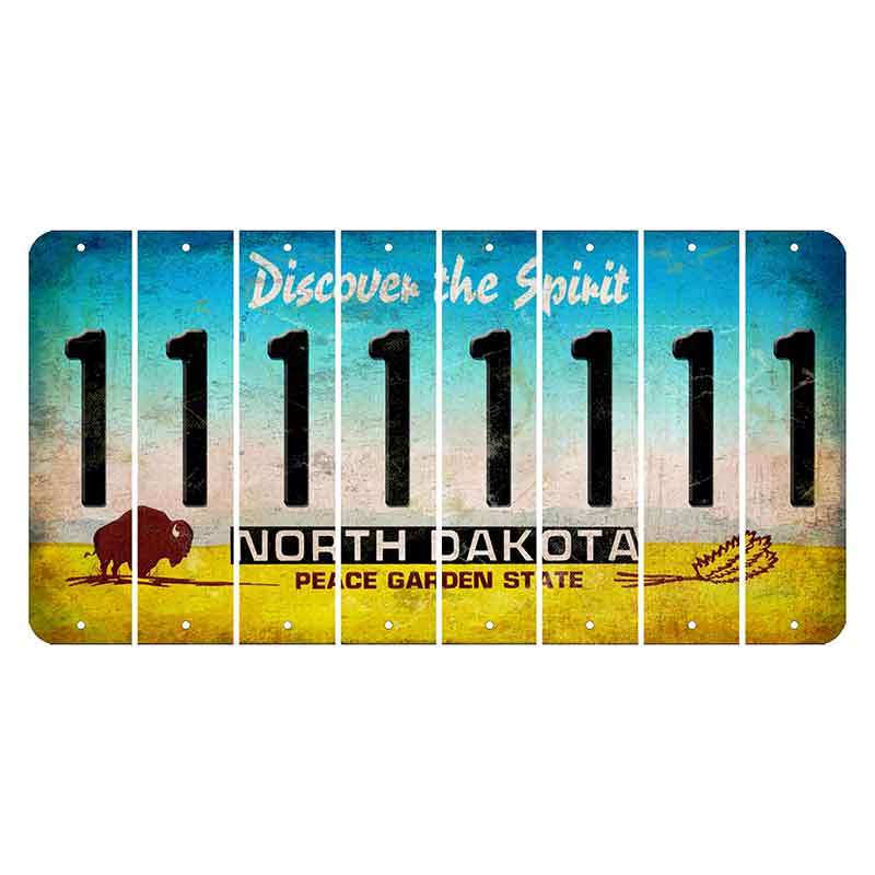 North Dakota Discover the Spirit Cut License Plate Strips (Set of 8) 1