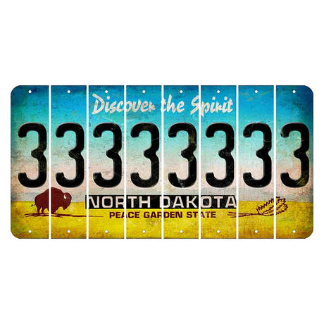 North Dakota Discover the Spirit Cut License Plate Strips (Set of 8) 3