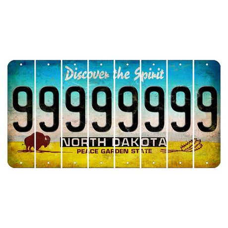 North Dakota Discover the Spirit Cut License Plate Strips (Set of 8) 9