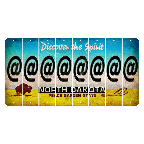 North Dakota Discover the Spirit Cut License Plate Strips (Set of 8) At Sign