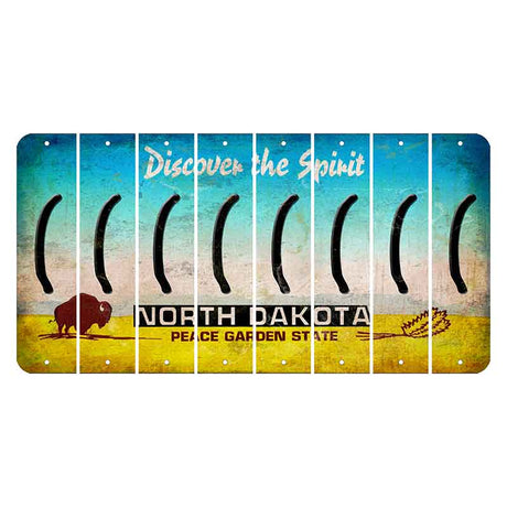 North Dakota Discover the Spirit Cut License Plate Strips (Set of 8) Parenthesis - Left