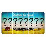 North Dakota Discover the Spirit Cut License Plate Strips (Set of 8) Question Mark