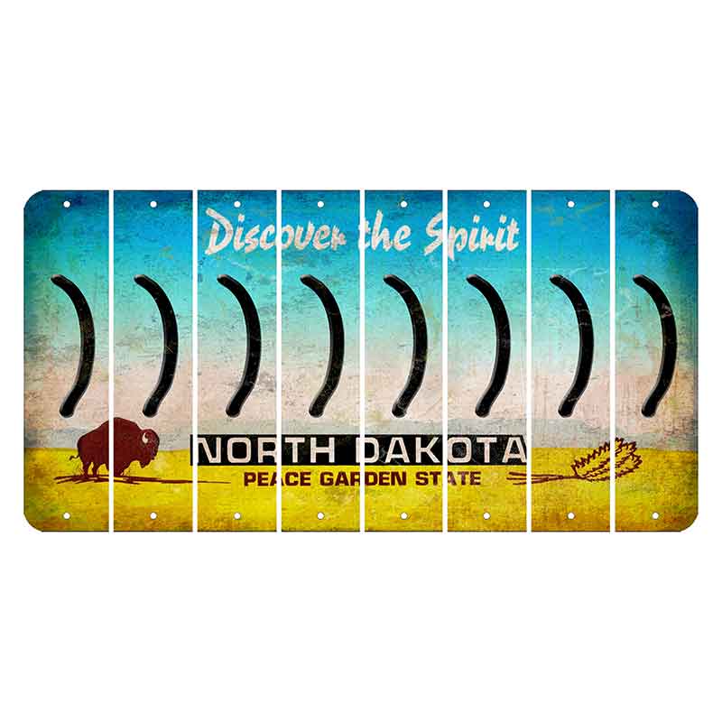 North Dakota Discover the Spirit Cut License Plate Strips (Set of 8) Parenthesis - Right