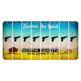 North Dakota Discover the Spirit Cut License Plate Strips (Set of 8) Handgun