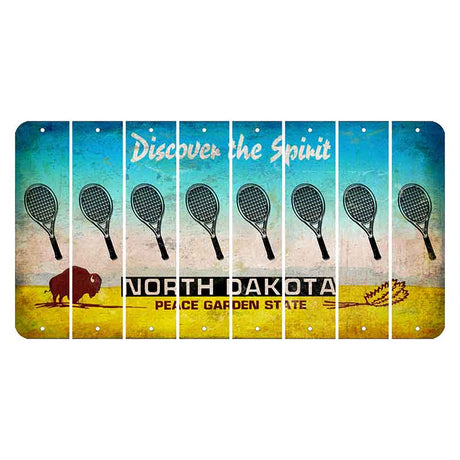 North Dakota Discover the Spirit Cut License Plate Strips (Set of 8) Tennis Racket