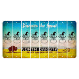 North Dakota Discover the Spirit Cut License Plate Strips (Set of 8) Snowman