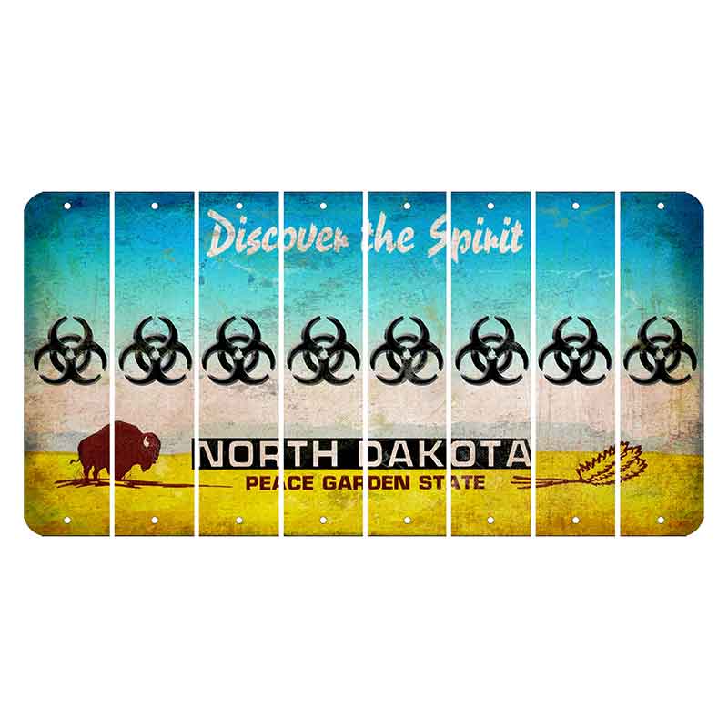 North Dakota Discover the Spirit Cut License Plate Strips (Set of 8) Radioactive