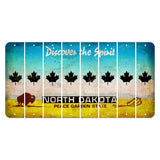 North Dakota Discover the Spirit Cut License Plate Strips (Set of 8) Maple Leaf