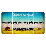 North Dakota Discover the Spirit Cut License Plate Strips (Set of 8) Motorcycle