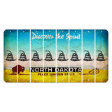 North Dakota Discover the Spirit Cut License Plate Strips (Set of 8) Gadsden