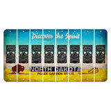 North Dakota Discover the Spirit Cut License Plate Strips (Set of 8) Tiki