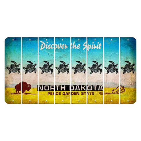 North Dakota Discover the Spirit Cut License Plate Strips (Set of 8) Sea Turtle